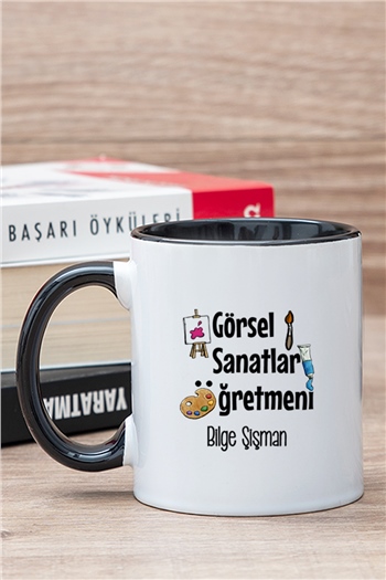 Görsel Sanatlar Öğretmeni İçi Renkli Kupa Bardak