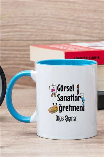 Görsel Sanatlar Öğretmeni İçi Renkli Kupa Bardak