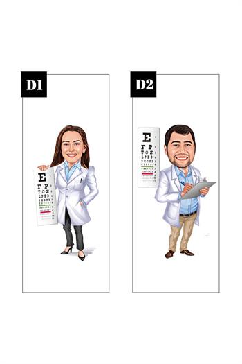 Göz Doktoruna Hediye Kişiye Özel Karikatürlü Kupa Bardak