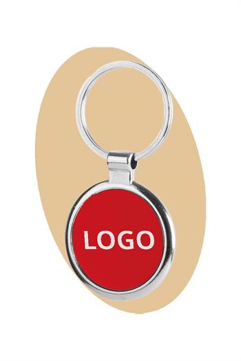 Gri Detaylı Metal Yuvarlak Anahtarlık 5215-PETK