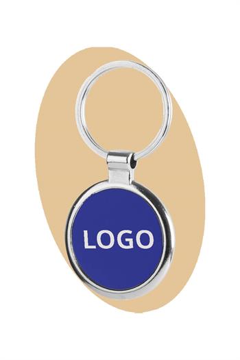 Gri Detaylı Metal Yuvarlak Anahtarlık 5215-PETK