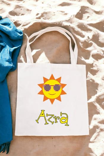 Güneş Temalı İsimli Plaj Çantası