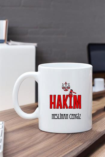 Hakime Hediye Beyaz Kupa Bardak