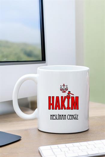Hakime Hediye Beyaz Kupa Bardak