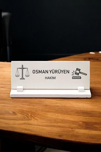 Hakime Hediye Doğal Taş Masa İsimliği