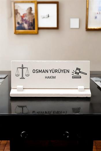 Hakime Hediye Doğal Taş Masa İsimliği