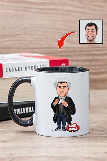 Hakime Hediye Kişiye Özel Hakim Karikatürlü Kupa Bardak