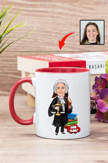 Hakime Hediye Kişiye Özel Hakim Karikatürlü Kupa Bardak