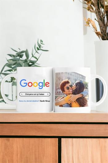 Halaya Hediye Google Tasarım Esprili Beyaz Kupa Bardak