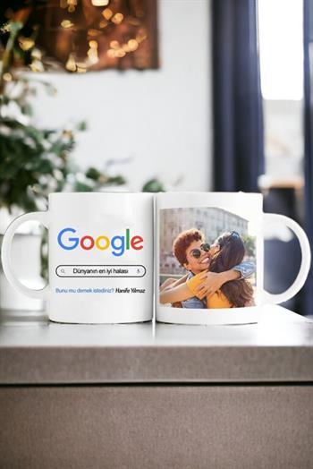 Halaya Hediye Google Tasarım Esprili Beyaz Kupa Bardak