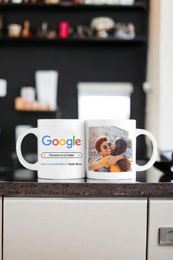 Halaya Hediye Google Tasarım Esprili Beyaz Kupa Bardak