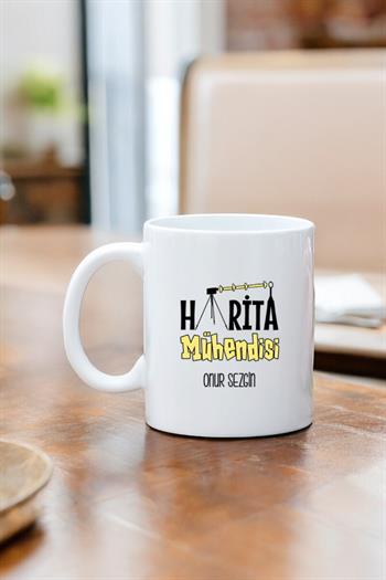 Harita Mühendisine Hediye Beyaz Kupa Bardak