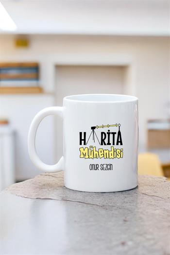 Harita Mühendisine Hediye Beyaz Kupa Bardak