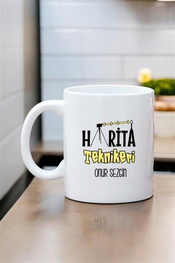 Harita Teknikerine Hediye Beyaz Kupa Bardak