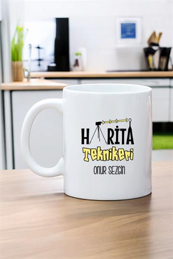 Harita Teknikerine Hediye Beyaz Kupa Bardak