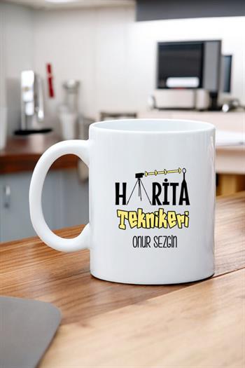 Harita Teknikerine Hediye Beyaz Kupa Bardak