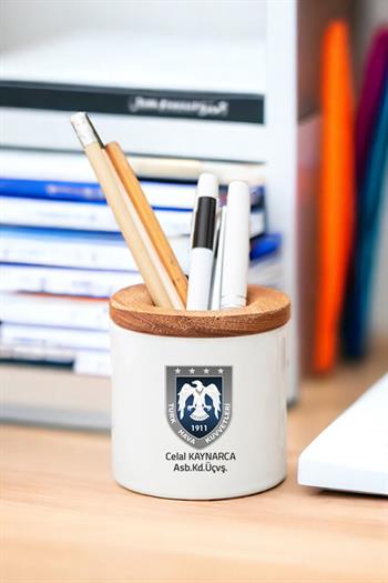 Hava Kuvvetleri Ahşap Kapaklı Kalemlik