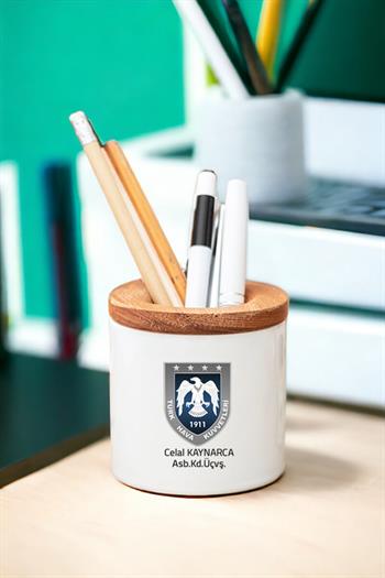 Hava Kuvvetleri Ahşap Kapaklı Kalemlik