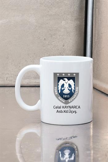 Hava Kuvvetleri Logolu Beyaz Kupa Bardak