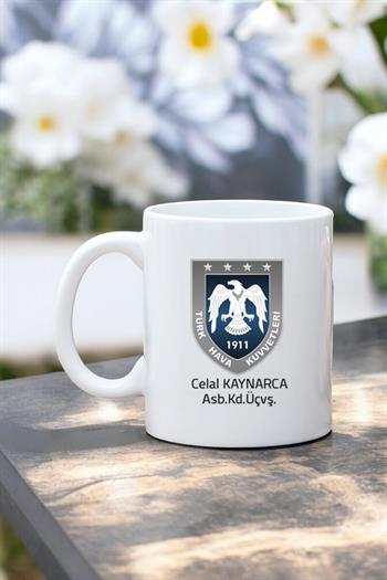 Hava Kuvvetleri Logolu Beyaz Kupa Bardak