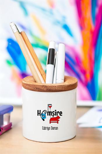 Hemşire Ahşap Kapaklı Kalemlik