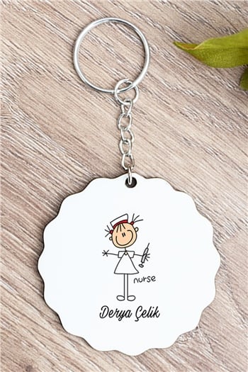 Hemşire Karikatürü Anahtarlık