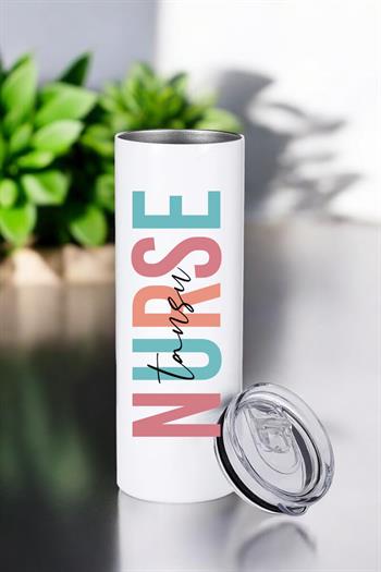 Hemşireye Hediye İsme Özel Çelik Pipetli Termos Bardak