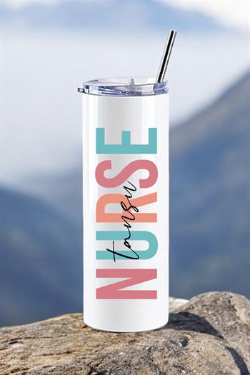 Hemşireye Hediye İsme Özel Çelik Pipetli Termos Bardak