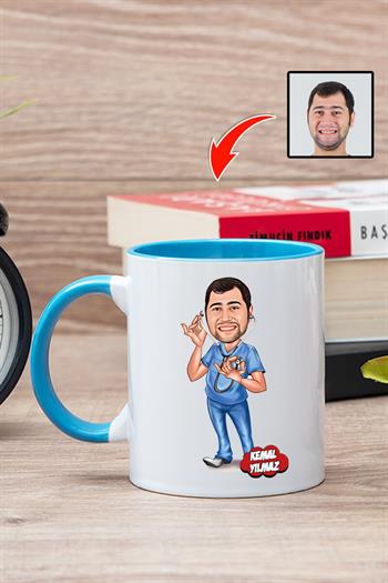Hemşireye Hediye Kişiye Özel Hemşire Karikatürlü Kupa Bardak