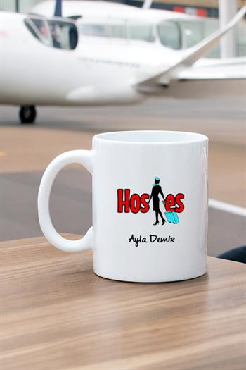 Hostese Hediye Beyaz Kupa Bardak