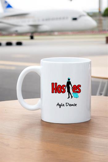 Hostese Hediye Beyaz Kupa Bardak