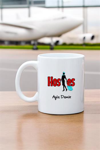 Hostese Hediye Beyaz Kupa Bardak