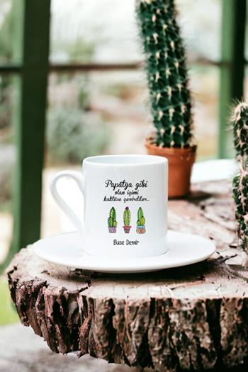 İçimi Kaktüse Çevirdiler Beyaz Türk Kahvesi Fincanı