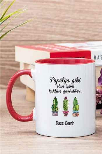 İçimi Kaktüse Çevirdiler İçi Renkli Kupa Bardak