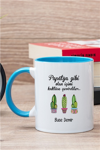 İçimi Kaktüse Çevirdiler İçi Renkli Kupa Bardak