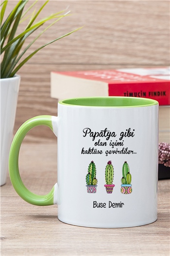 İçimi Kaktüse Çevirdiler İçi Renkli Kupa Bardak