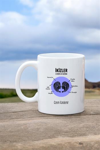 İkizler Burcuna Hediye Kişiye Özel Kupa Bardak
