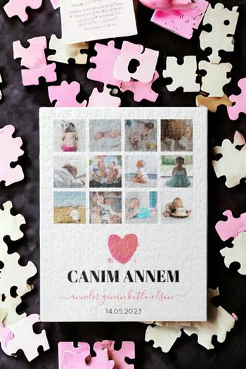 İlk Anneler Günü Hediyesi 12 Fotoğraflı Dikdörtgen Puzzle