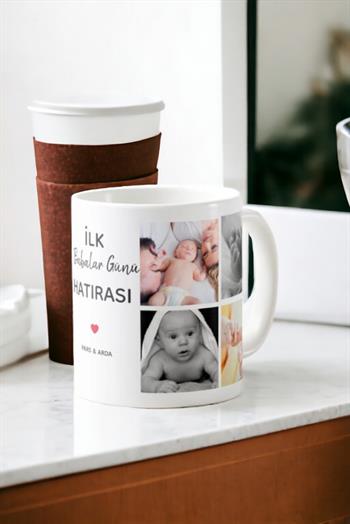 İlk Babalar Günü Hatırası 8 Fotoğraflı Kupa Bardak