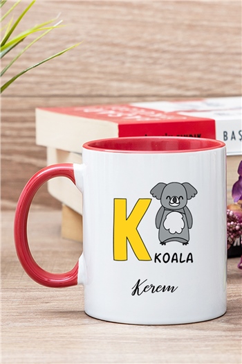 İngilizce Öğreniyorum Çocuklara Özel Baş Harfli İçi Renkli Kupa Bardak