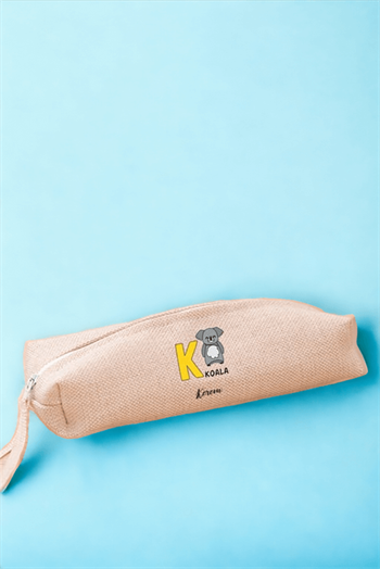 İngilizce Öğreniyorum Çocuklara Özel Baş Harfli Keten Bez Kalemlik