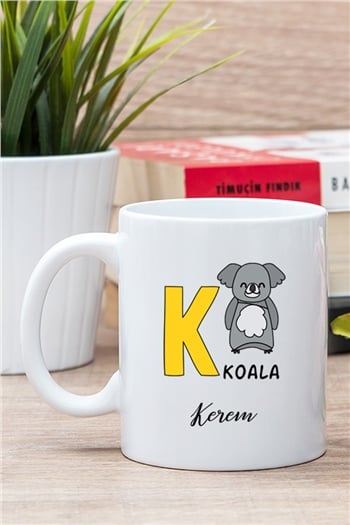 İngilizce Öğreniyorum Çocuklara Özel Baş Harfli Beyaz Kupa Bardak