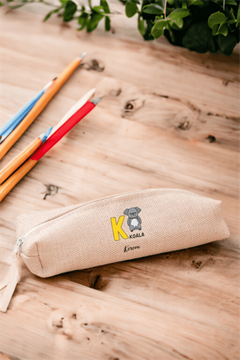 İngilizce Öğreniyorum Çocuklara Özel Baş Harfli Keten Bez Kalemlik