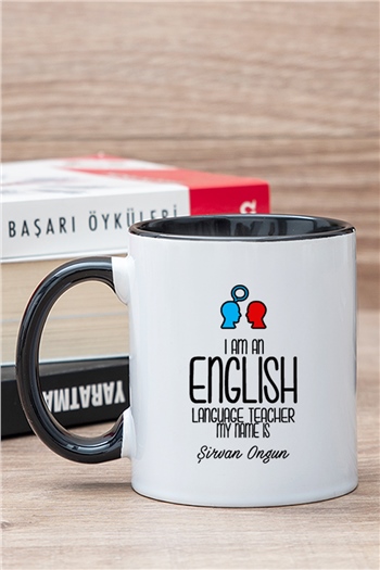 İngilizce Öğretmeni İçi Renkli Kupa Bardak