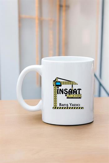 İnşaat Mühendisine Hediye Beyaz Kupa Bardak