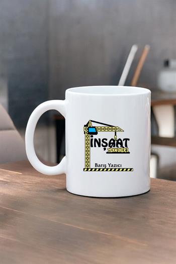 İnşaat Teknikerine Hediye Beyaz Kupa Bardak