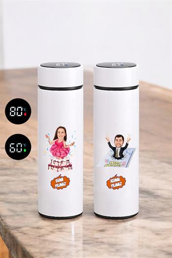 İş Arkadaşına Doğum Günü Hediyesi Karikatürlü Termos Bardak