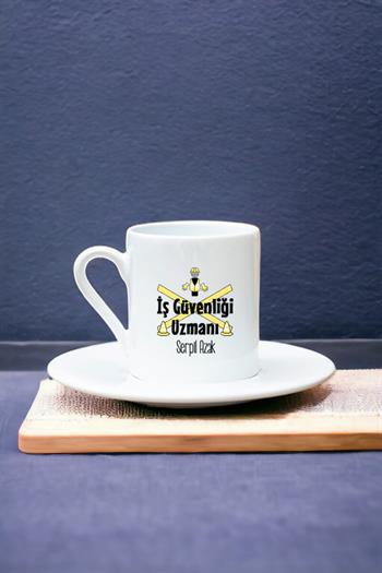 İş Güvenliği Uzmanı Beyaz Türk Kahvesi Fincanı
