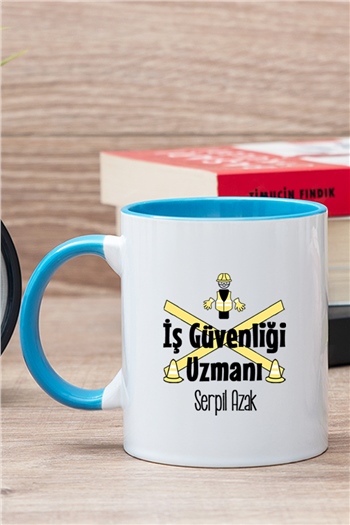 İş Güvenliği Uzmanı İçi Renkli Kupa Bardak