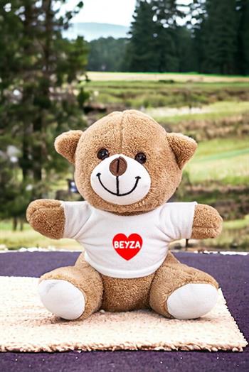 İsim Yazılı Kırmızı Kalpli Peluş Ayıcık